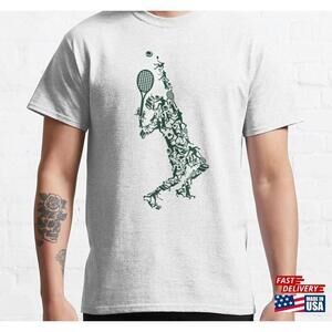 Tennis Tshirt Player Positions Balls Racket In Drawing Classic